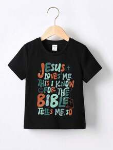 Toddler BoysNeck Short Sleeve Black T-Shirt Boys Clothes Kids T Shirt Boys Clothing Young Boys T Shirts - Black - View 2