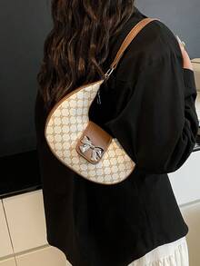 复古小众设计新款手提单肩腋下花卉新月包女士 - 彩色 - 查看 2