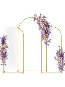 Soporte de arco de boda fondo de oro metálico, soporte de arco de fondo para ceremonia, fiesta de cumpleaños, fiesta de novia, banquete, decoración del día de San Valentín, arco de boda elegante de metal dorado - Tamaños 6.5ft/5ft/4ft para ceremonias, cumpleaños y fiestas de jardín, arco de boda de metal para fondo de jardín
