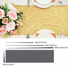 1/6/12Pcs Gold Sequin Table Runner Set, Shimmering Sequin Tablecloth, Perfect For Weddings, Parties, Table Decorations, Banquets, Holidays,  Wedding Supplies, Home Decor, Western Decor,St Patrick's Day,Room Decor, Spring Decor, Living Room Deccor,Bachelorette Party,Easter, Graduation Ceremonies, And Bridal Gifts, Making It The Ideal Choice For All Festive Occasions. - 金色 - 查看 4