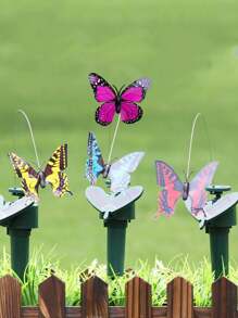 6pcs Simulated Solar Colorful Butterfly Garden Decoration Stakes, Outdoor Decorative Ground Plugs, Solar-Powered, Energy-Saving And , Battery-Free, Can Be Powered By No. 7 Batteries, Electric Hummingbird Decoration, Suitable For Landscape Decoration Of Gardens, Terraces, Manors, And Flower Beds