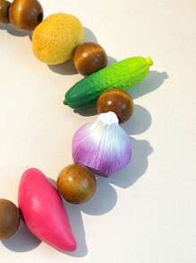 1pc Charming Vegetable Shaped Unique Design Colorful Women Necklace, Suitable For Vacation, Party, Minimalist Outfit Accessories