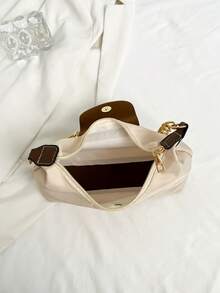 Bolsa de Ombro de Grande Capacidade, Minimalista e Fashionista, para Uso Casual, Compras, Transporte, Escola