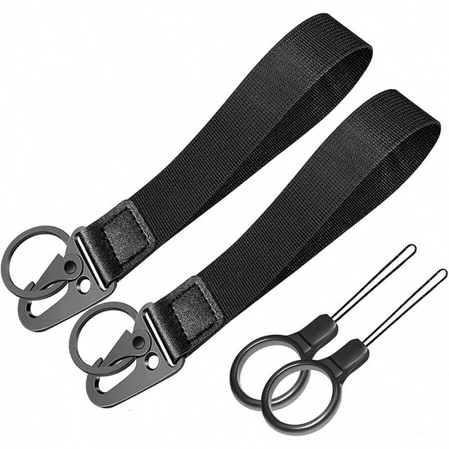 Universal Wrist Key Lanyard| Hands-Free Anti-Loss Strap, Adjustable & Unisex For Sports, Work & Outdoors - 2 件裝 黑色 - 查看 1