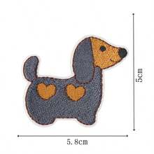 9 件朋克摇滚卡通腊肠犬刺绣补丁熨烫粘合 DIY 贴花装饰适用于服装、夹克、牛仔裤、鞋子、包包、配饰 - 彩色 - 查看 3