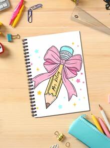 个性化返校笔记本，可定制姓名的笔记本，儿童学校笔记本日记本，学生用品，返校季学生礼物，尺寸 14.3x20.7cm，用于学校用品，返校