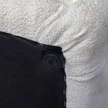 Stylish White Rectangular Tufted Ottoman In Beach Boucle Fabric – Versatile Seating And Storage Solution For Home Decor