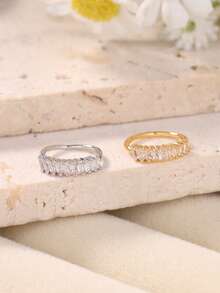 1 件 8 毫米镀金全 CZ 鼻环 - 20G 精致密镶鼻环，男女皆宜，防过敏螺旋鼻饰，闪亮简约鼻环 - HNR-39 - 查看 3