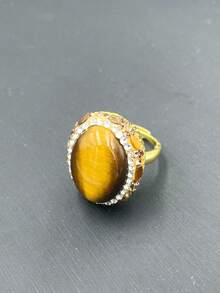 4件套天然虎眼石和东陵石水晶，优雅珍珠，简约风格，跨境电商货源