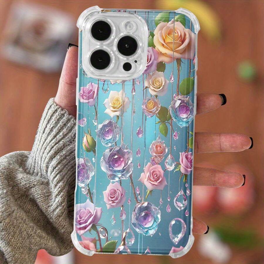 Funda para teléfono (1 unidad). Diseño con colgante y estampado floral. Compatible con 15 Pro, XS, 12 Pro, 14 Plus, 11, 13 y 16. - Colores mixtos 1 - Ver 1