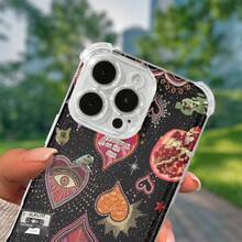 Funda para teléfono (1 unidad) con diseño de corazón, funda moderna para phone 16 Plus, 14 Pro, 15, 12, 13 Pro y 11 XS. - Colores mixtos 1 - Ver 4