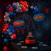 Spider Balloon Arch Kit With Starburst Foil Balloons And Navy Blue Red Black Silver Latex Balloons For Superhero Baseball Theme Garland Miles Spidey Man First 1st 2nd 3th 4th 5th Birthday Party Supplies - Color Mixing - View 5