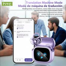 HTC NE32 AI 翻译耳机：无线蓝牙 6.0 + 触控，内置麦克风，支持 134 种以上语言的实时翻译，是旅行、商务会议、学习和运动的理想之选。 - Black NE32 AI - 查看 3
