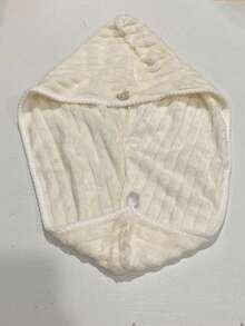 1 件装珊瑚绒柔软毛巾帽，厚吸水速干发巾，波浪图案 - 彩色 - 查看 10