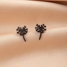 1 Pair Of Retro Classic Dandelion Stainless Steel Ear Studs, An Elegant Flower Jewelry Gift, Suitable For Daily Wear Or As A Present