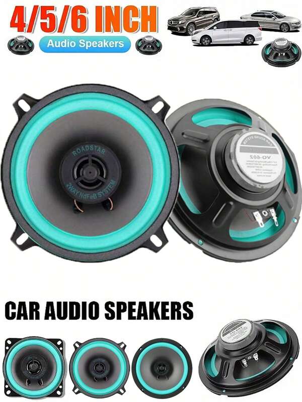 Car Tuning Audio Speaker Heavy Mid-Bass Ultra-Thin Modified Speaker Horn 6/5/4 Inch 600W 2-Way Full Range Frequency Automotive Audio Loudspeaker