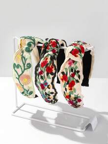 1 件面料蕾丝头带，波西米亚风格涤纶纤维面料头带，发带，发箍，秋季