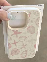 1 pieza Funda de teléfono a prueba de golpes con cobertura total de TPU con estampado de estrella de mar y concha, compatible con iPhone 16, 15, 14, 13, 12, 11 Pro Max, Series