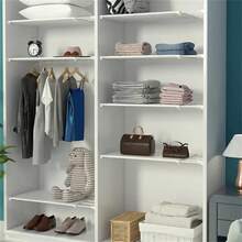 Mensola regolabile in tensione per mobiletto - Organizer salvaspazio estensibile, in plastica resistente con appendimento sopra porta e design estraibile | Unità di scaffalatura per armadio, dispensa, bagno, organizzatore per dormitorio universitario