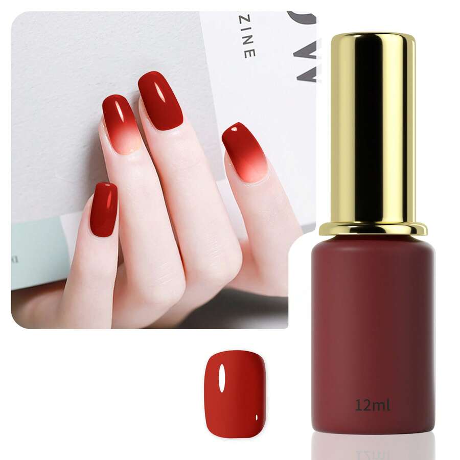 WhsHeria 深红酒红色宝石红色凝胶指甲油，1 件勃艮第红色凝胶指甲油深红色指甲油凝胶高光泽可去除 UV 凝胶指甲法式指甲美甲沙龙 DIY