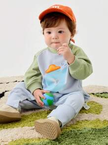 mini bala Baby Raglan Sleeve Romper 2025 Spring Loose Soft Bodysuit