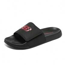 Skechers 男士简约透气缓震轻便休闲运动拖鞋，春夏季 - 黑色 - 查看 1