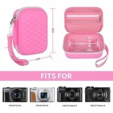 YYWSH-GWCASE Camera Case For Canon PowerShot G7X Mark II G7X Mark III SX740 HS SX720 HS Cute Camera Bag With Mesh Pocket Dividers For SD Cards And Other Accessories TravelReady Pink Case Only Z2q5 - Pink - View 3
