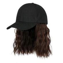 8" Hair Extensions Hat Wig With Baseball Cap Adjustable Hat Attached Curly Wave Synthetic Hairpiece For Women