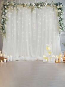 1 Piece 3 M Long / 1.5 M Wide White Pink Gauze Curtain With Tulle Background, Transparent Gauze Curtain, Used For Stage Background, Outdoor Photography, Holiday Party, Wedding Party, Home Decoration (Multiple Color Options)