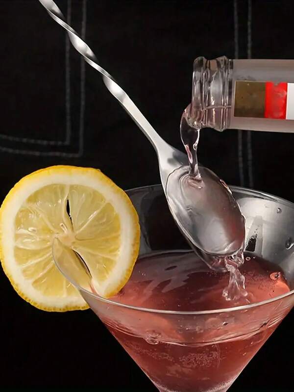 Multifunctional Stainless Steel Silver Straw Spoon Set, Minimalist Spiral Design Straw Spoon Set,Stainless Steel Long Handle Stirring Spoon With Spiral Pattern - Perfect For Cocktails, Reusable Metal Straws And Stirring Straws, Perfect For Milkshakes, Milk Tea, Coffee And Other Beverages, Ideal For Home, Bar, Bars, And Kitchen Mixing, Gift For Father Party,Kitchen,Christmas Gift Back To School