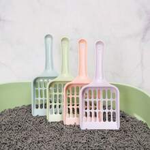 Macaron Color Matching Pet Litter Scoop, Candy Colored Hollow Mesh Cat Dropper Shovel, Pet Cleaning Supplies Toilet Pick, Enlarged Cat Scoop With Small Holes, Medium-Sized Simple Cat Dropper Shovel, Cleaning And Toilet Pick For Pets, Durable Material PVC, Photographed According To The Lighting Angle, There May Be Color Difference Errors, Please Understand! - Multicolor - View 3