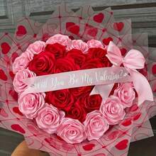 300pcs Pre-Made Satin Rose Petals, Semi-Finished Product, Suitable For Eternal Rose DIY, Eternal Flower Bouquet, Rose Satin Petals, Applicable For Wedding Anniversary, Birthday, Mother's Day, Gift For Women, Birthday Gift, Home Decor Living Room, Home Decor, Home Accessories, Artificial Flowers - Red - View 4