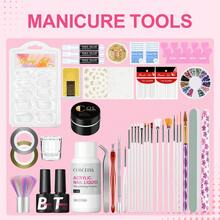COSCELIA Acrylic Nail Kit With Drill Nail Kit Acrylic Set For Beginners With Everything Gel Polish UV Light Decorations For Home Salon Gift Set - 彩色 - 查看 9