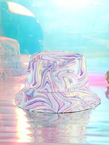 1 pezzo Cappello a secchio reversibile da donna a fantasia tie-dye, cappello estivo pieghevole per protezione dal sole, adatto per uso quotidiano e viaggi