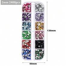 12pcs Resin Diamond Gems, Assorted Sizes, AB Flat Back Round Rhinestones, 3D Colorful Gemstone Jewels For DIY Decoration On Shoes, Clothing, Apparel, Phone Cases