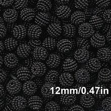10/12mm 黑色山茱萸球珠，壓克力隔珠－適用於珠寶製作、手工 DIY 串珠與藝術手工配件 - 黑色 - 查看 12