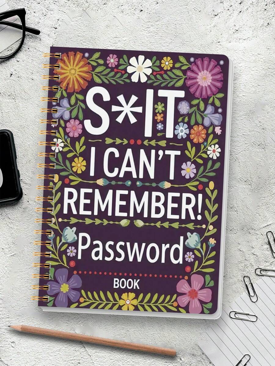 1pc Password Book For Internet Website Address Login, A5 5.2" X 7.6" Password Keeper And Organizer Journal With Notes Section & Inner Pocket,Office School Supplies, Office Supplies For Women Desk Accessories Easter Gifts