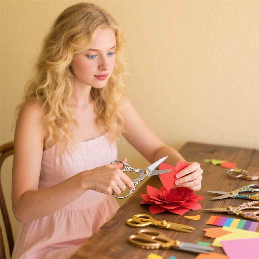 实用的日常好东西 - 古董花朵图案剪刀，多功能手剪刀，外观精致时尚，小巧便携，锋利耐用，可用于布料切割、纸张切割、线切割、熨斗切割等多场景应用，是聚会、生日和开学、学校用品、返校期间送给家人和朋友的完美礼物