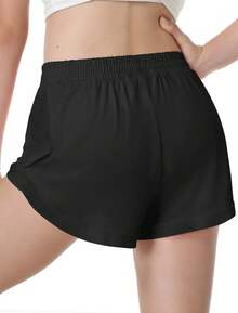 EXARUS Girls Shorts Athletic Running Sport Workout Gym Active 2 In 1 Dolphin Cheer Track Kids 6-14Y - 黑色 - 查看 5