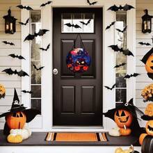 1 pièce Décoration d'Halloween citrouille, Enseigne en bois effrayante de château de citrouille d'Halloween pour la fête, la porte d'entrée, la décoration de la maison, la décoration d'automne, la décoration de la pièce