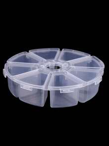 Organizador de joyas redondo de 8 compartimientos, caja de plástico transparente para almacenamiento de gemas, cuentas y artesanía de joyería, selección de multicolor - Multicolor - Ver 10