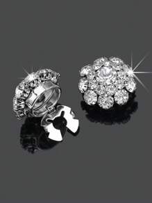 1/2/4 件 23 毫米女士水钻纽扣套、水晶纽扣套、可拆卸夹式纽扣套、服装用水晶花式纽扣、带钳子的纽扣按扣（适用于礼服衬衫配件）、铅色