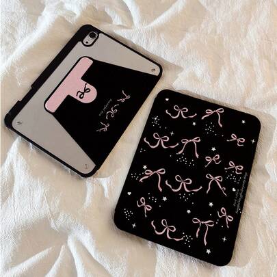Pink Bow Element Basic Pad Cases Pink Star Letter Bow With Double-Sided Painted Pattern 720 Rotating Acrylic Transparent Crystal Back Plate Anti-Drop Tablet Case Supports Sleep And Wake-Up Compatible With Ipad 10th Generation Galaxy Tab S6 Lite 10.4 Galaxy Tab S7/S8 Honor 8 Can Hold A Stylus Spring Birthday Gift Pattern Pattern. 8.