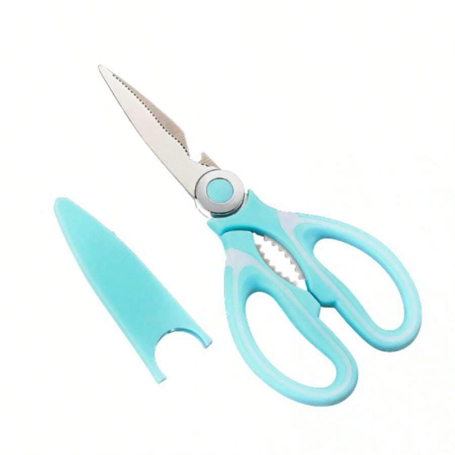 JA003 Scissors With Blue And Black Handle - Silver - View 1
