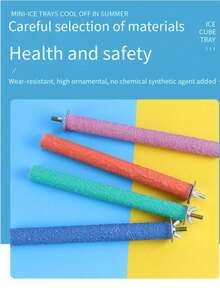 2 件装鹦鹉栖木砂纸杆玩具支架棒抓爪器磨爪棒