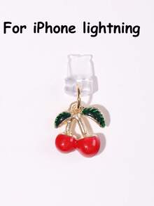 1/2 chiếc nút bịt lỗ cổng sạc hình quả anh đào dễ thương, mặt dây chuyền hợp kim kim loại vàng/bạc 3D sống động như thật, nút bịt lỗ cổng sạc bằng silicon trong suốt cho điện thoại, tai nghe, máy tính bảng, Kindle, phụ kiện dễ thương sáng tạo, chống nước và chống bụi, tương thích với iPhone Lightning/Type-C, Android/Apple dòng 17/16/15 và nhiều thiết bị khác. - Nhiều màu - Xem 14