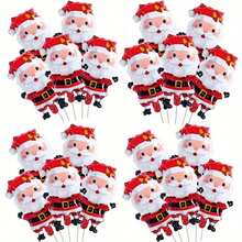 Set de 10 piezas de globos de papel de aluminio en forma de hombrecillo de jengibre mini, decoración navideña - Colores mixtos - Ver 1