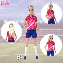 Barbie 1/2个芭比娃娃，官方授权，清新优雅风格，活力四射的芭比公主，鼓励运动时尚，甜美风芭比陪伴成长，增添节日欢乐，带来梦幻体验，派对焦点，激发想象力，做工精致，正版授权，生日派对，家庭聚会，圣诞节 - 粉色 - 查看 6