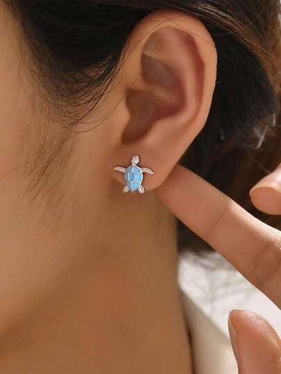 1air 精致微型海龟耳钉，款式时尚可爱，适合日常佩戴