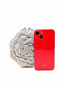 Ví cầm tay mini sang trọng, thanh lịch, đính pha lê, thiết kế hoa hồng, họa tiết hoa lấp lánh, túi xách dạ hội kim loại đính kim cương thủ công, ví đựng pha lê, dây đeo có thể tháo rời, hoàn hảo cho các bữa tiệc, đám cưới và các dịp trang trọng (không thích hợp để đựng điện thoại), món quà tuyệt vời nhất dành cho nàng. - Bạc - Xem 4